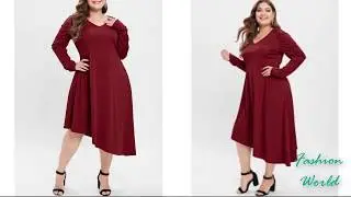 Latest Plus size girl dress collections / Plus size western dress collections | long sleeve- 2019