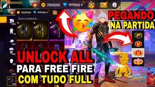 Saiu! UNLOCK ALL VIP FULL 🥳 COM TODAS SKINS PARA FREE FIRE UNLOCK ALL ATUALIZADO PEGANDO NA PARTIDA