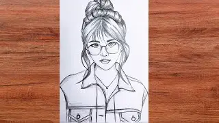 Realistic Girl Pencil Sketch with Glasses ✏️ | Step by Step Portrait Drawing Tutorial | Mrs sketch