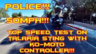 KO-Moto top speed test and I run right into a COP!