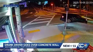 Accused drunk driver crashes into wall outside Fort Myers Beach bar, nearly hits pedestrian