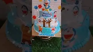 3 tier cake doremon theme