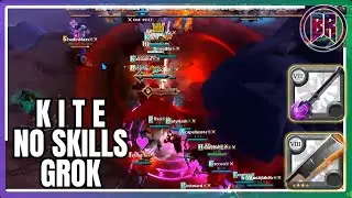 Albion Online K I T E vs Grok vs WFA vs No skills Small Scale ZvZ PvP | Bedrock Mace Carving