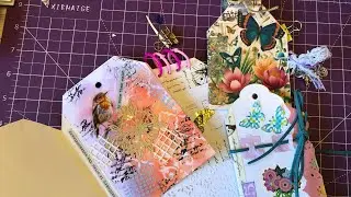 Mini Art Journal Tag Super einfach Aquarelle , Mix Media, Acryl #diy #art #artjournal #tag #tutorial