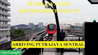 [4K] (Hyundai Rotem Set 35) MRT Putrajaya Line - Putrajaya Sentral Arriving Platform 2