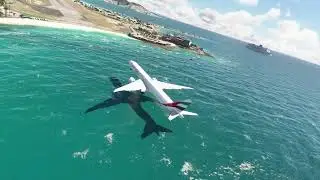 Emirates Boeing 777 Approaches and Go-Around at Maho Beach