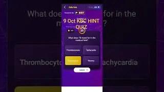 KBC OFFLINE QUIZ 9 Oct 2025|KBC Daily Quiz Answers|#kbcshorts|TechtipsTrust