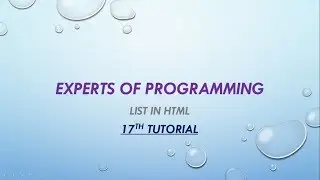 HTML 5 tutorials for beginners in Urdu Hindi (17Th tutorial) list in HTML