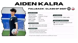 Aiden Kalra | Pickering FC | Soccer Highlights | [Fullback] | Class of [2027]