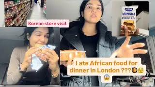 Indian girl trying African food👨🏼‍🍳🇬🇧 Korean Ice cream kaisa tha? Living alone in London 