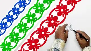 Easy Paper Cutting | Paper Design Cutting | Border cutting design | Color paper design |Paper chain