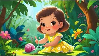 Cute Baby Girl Playing with Colorful Snails 🐌 | Fun Jungle Cartoon | Kids Video