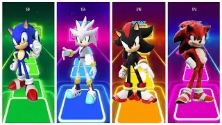 🎵Sonic 🆚 Shadow 🆚 Silver 🌀  Tiles Hop EDM Music Game INSANE RUN! 4