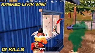 PUBG Mobile Livik Ranked Squad WIN 🏆 | 12 Kills 🔥 | 3 Finger Gyro Gameplay | Infinix GT 10 Pro