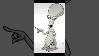 Drawing &ldquo;Roger&rdquo; less than 30 seconds! With Posca Markers! #art #americandad #shorts #artist