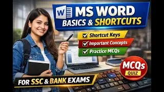 MS Word Important Basics & Shortcut Keys | Computer Awareness for SSC | MCQs Included