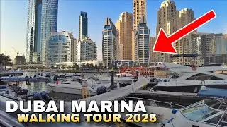 Dubai Marina Walking Tour 2025  | Skyscrapers, Yachts, Restaurants & Scenic Views - UAE