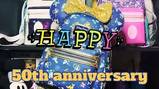 LOUNGEFLY review DISNEY WORLD 50TH ANNIVERSARY mini backpack and ears