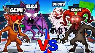 CERF vs CHOUETTE vs BÉLIER vs CHAUVE-SOURIS dans Strongest Battlegrounds…