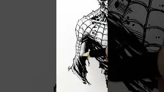 Drawing Spider-Man as a Zombie 🔥 #blackpendrawing #onependrawing #asmrdrawing #sketch #drawing