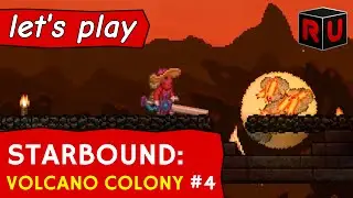 Attack of the Starbound meteor showers! | Let's play Starbound Volcano Colony ep 4
