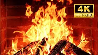 🔥 Cozy Crackling Fireplace (4K) - Burning Logs & Fire Sounds for Relaxation, Focus & Sleep