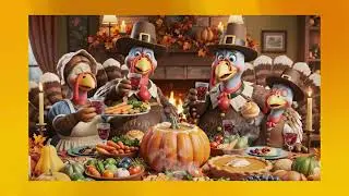 Vegetarian Thanksgiving dinner with turkeys family