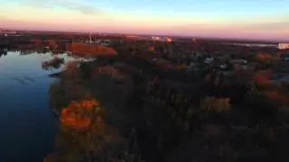 Fall in the air.  Henderson Lake, Lethbridge, Alberta.