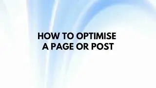 how to optimise a page