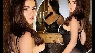 Demi Rose leaves little to the imagination as she showcases her VERY peachy posterior in a black tho