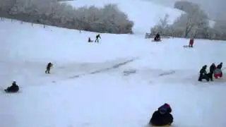 was f&uuml;r eine Abfahrt beim Rodeln auf dem Bungsberg bei Sch&ouml;nwalde