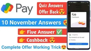 Google Pay Quiz Answers Today | Google Pay New Offer Today | Google Pay Quiz Answers 10 November