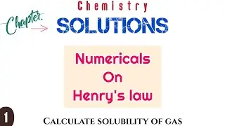 Solutions numericals chemistry class 12 | Part 1 | Calculate the solubility of the given gas