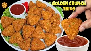 Golden Crunch Trios | Crispy Chicken Veg Snack Recipe | Easy Iftar & Tea Time Snack