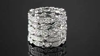 1.55 TCW Cubic Zirconia Five-Piece Stack Eternity Bands Set In Silvertone