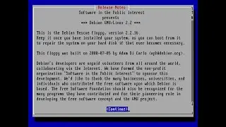 (debian) 2.2 Potato - install i386 - pentium {LINUX} {86box)