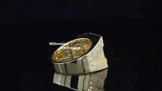 Baguette and Round VVS Moissanite Iced Out Ring | Millennium Jewelery #hiphop #diamondjewellery