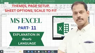 EXCEL IN TELUGU | PAGE LAYOUT | THEMES | PAGE SETUP | SCALE TO FIT | SHEET OPTIONS | PRINT TITLES