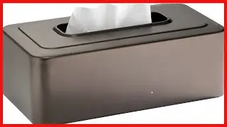 iDesign Olivia Tissue Box Cover Rectangle Boutique Box for Bathroom, Bedroom, Living Room, Bronze