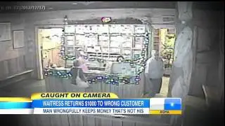 Waitress Returns $1K to Wrong Customer and He Takes the money And Leaves Caught on Video