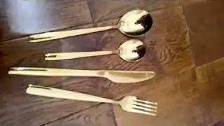 Berglander 24 Piece Titanium Gold Plated Stainless Steel Cutlery Set, gold in a shabby box