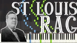Tom Turpin - The St. Louis Rag | OST from Rayman Raving Rabbids TV Party (Ragtime Piano Synthesia)