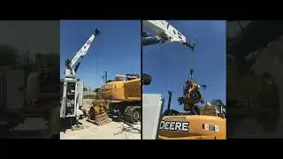 John Deere excavator engine replacement.