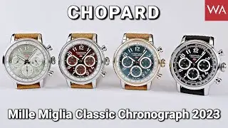 CHOPARD Mille Miglia Classic Chronograph. 36th Edition = Lucent Steel + Four Beautiful Dials.