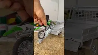Kawasaki KX450F 1:12 scale Deliver by TOYOTA Land Cruiser SG1406 #shorts #fyp #rccar #rc #viral