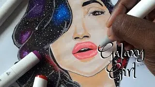 Drawing Galaxy Girl in Ohuhu Art Markers