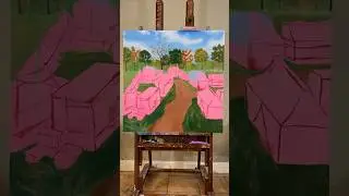 Painting a Haunted Carnival 🎡 #art #diy #halloween #scary #painting #fyp #funny #homedecor #creepy