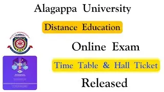 Alagappa University Distance Education Time Table & Hall Ticket Released | How To Download