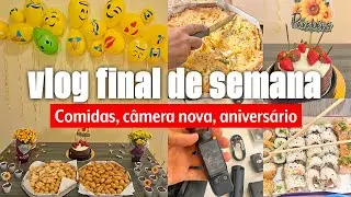 VLOG FINAL DE SEMANA, CAMERA NOVA, COMIDAS, NIVER SURPRESA