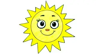 How to draw Cartoon Sun